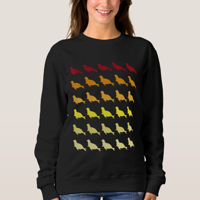 Sweatshirt Motif Animal Rétro Otarie (Devant)
