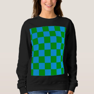 Sweatshirt Motif chèque À damiers bleu vert