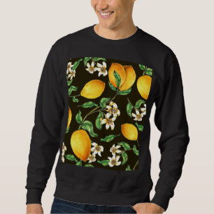 Sweatshirt Motif citron verni à la main