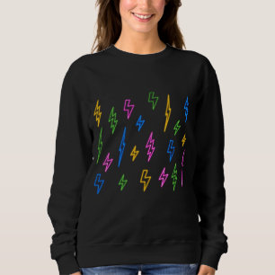 Sweatshirt Motif couleur 80's Neon Lightning