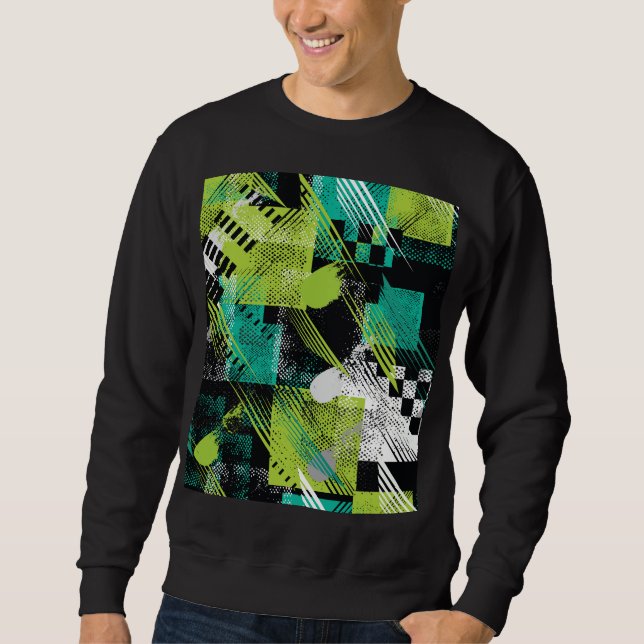 Sweatshirt Motif de bandes de points géométriques Abstraits (Devant)