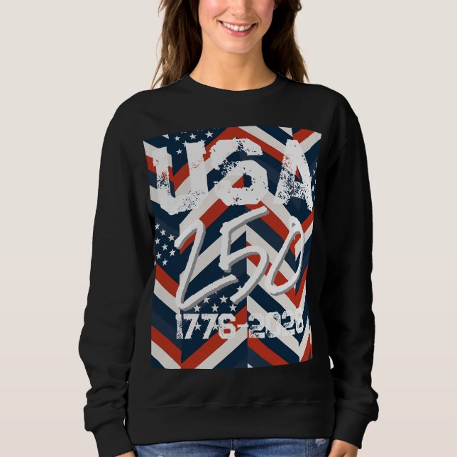 Sweatshirt Motif de drapeau américain géométrique | Femmes mo (Devant)