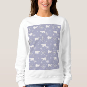 Sweatshirt Motif de Noël avec ours polaires et flocons de nei