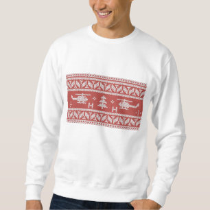 Sweatshirt Motif de Noël d'Hélicoptère Aviation