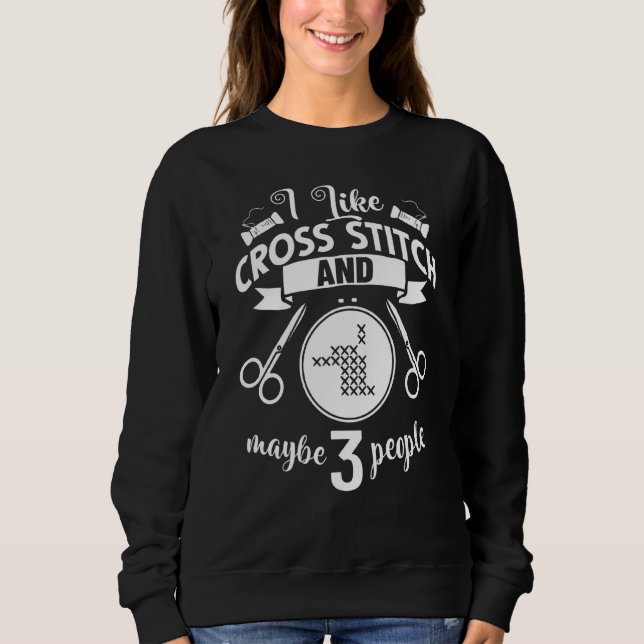 Sweatshirt Motif de point croisé Débutant Alphabet compté Nee (Devant)