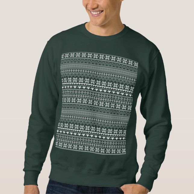 Sweatshirt Motif de pull de Noël classique (Devant)