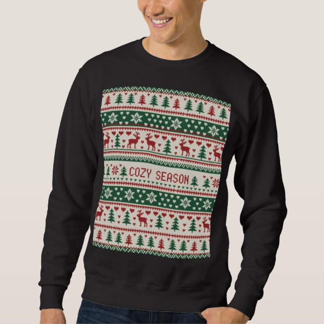 Sweatshirt Motif de pull de Noël Cozy Season (1) (Devant)