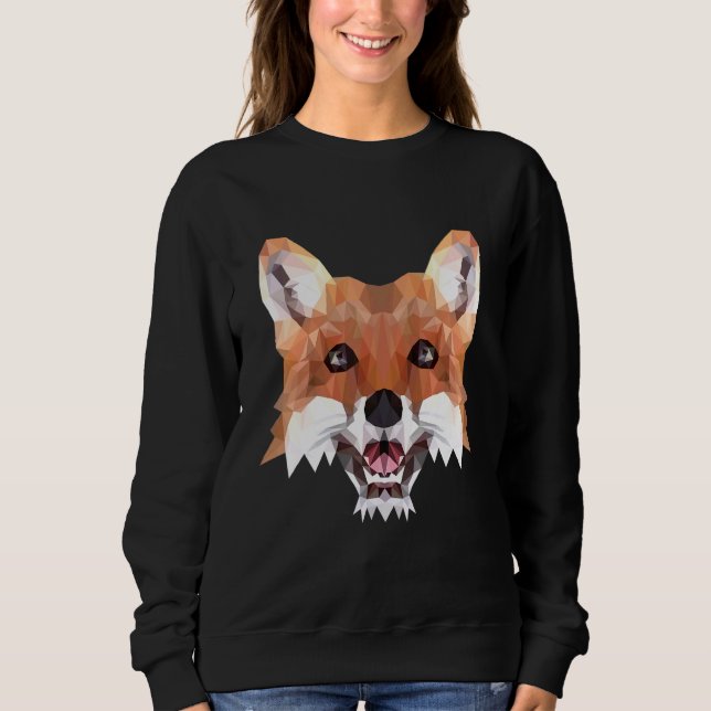 Sweatshirt Motif de renard polygone renards animaux de forêt (Devant)