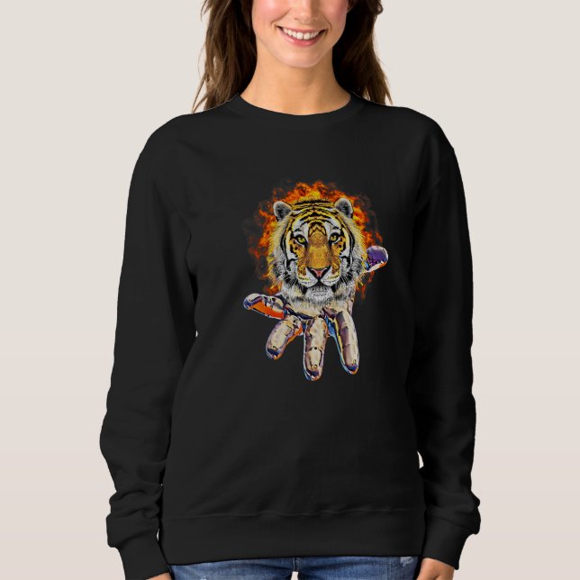 Sweatshirt Motif de tigre 22 (Devant)