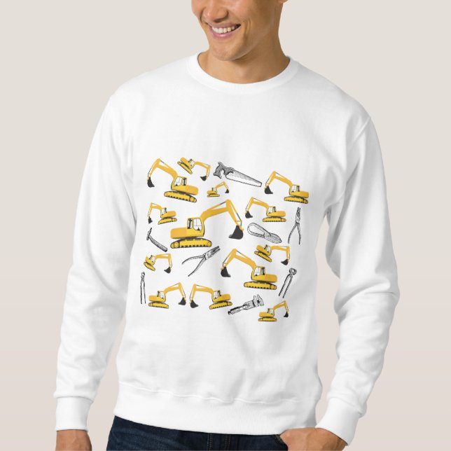 Sweatshirt Motif des camions et des outils de construction de (Devant)