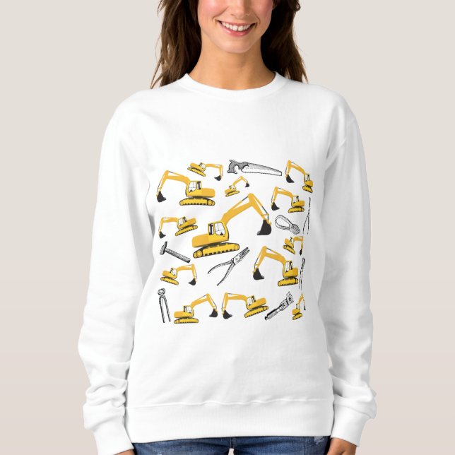 Sweatshirt Motif des camions et des outils de construction de (Devant)