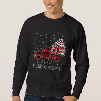 Sweatshirt Motif écossais buffle camion rouge Noël vintage ca