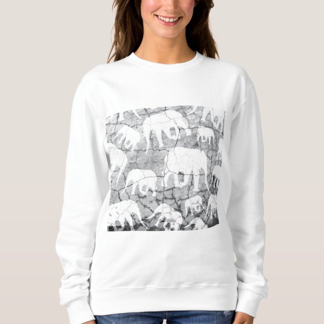 Sweatshirt Motif en béton éléphant (Devant)