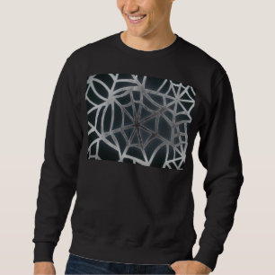 Sweatshirt Motif géométrique Gras noir et blanc Spider Web