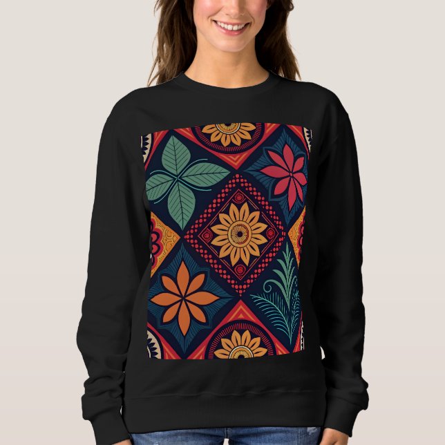 Sweatshirt Motif magique Fleurs (Devant)