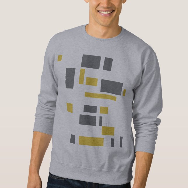 Sweatshirt Motif moderne, simple, cool géométrique jaune gris (Devant)