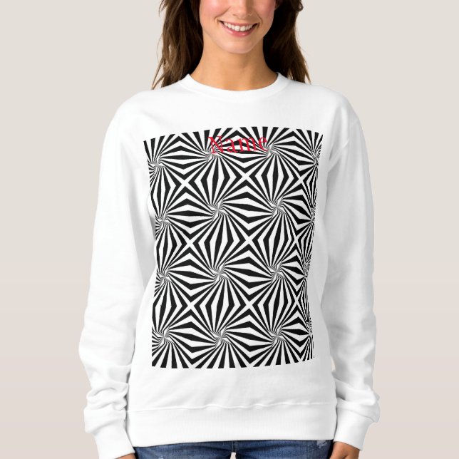 Sweatshirt Motif rayonnant noir blanc Thunder_Cove (Devant)