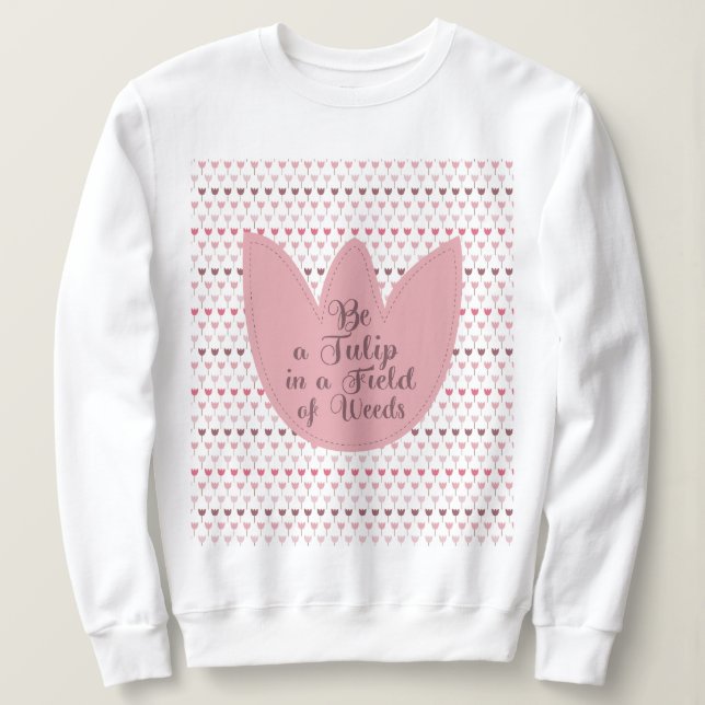 Sweatshirt Motif simple de tulipe rose (Design devant)