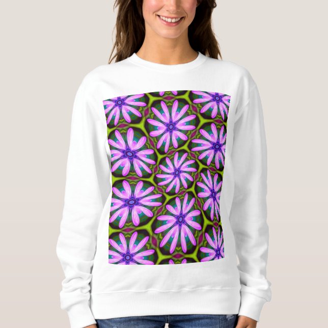 Sweatshirt Motifs marguerite violet (Devant)