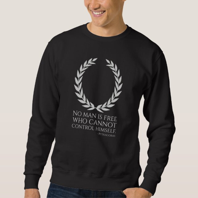 Sweatshirt Motivational Ancient Greek Philosophy Pythagoras Q (Devant)