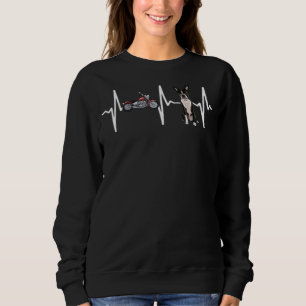 Sweatshirt Moto Boston Terrier Heartbeat Chien