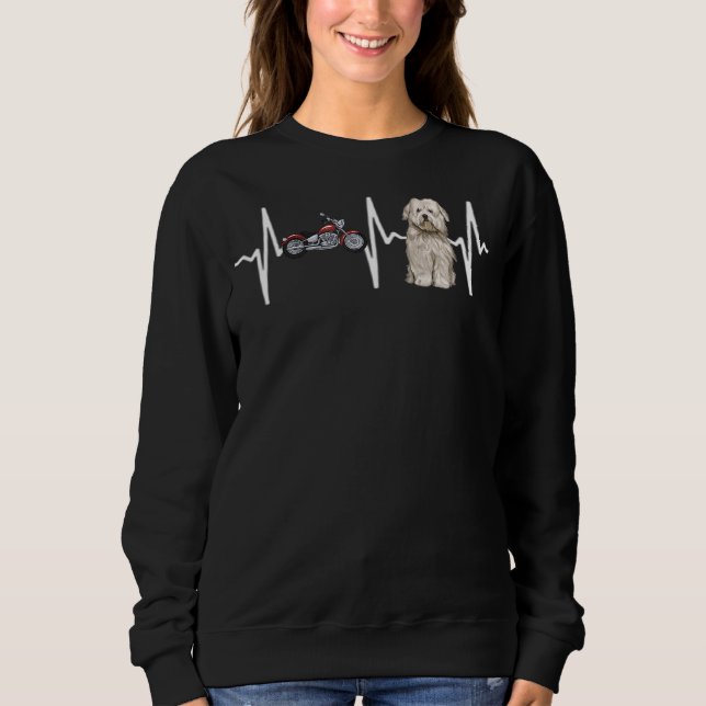 Sweatshirt Moto Coton De Tulear Heartbeat Chien (Devant)