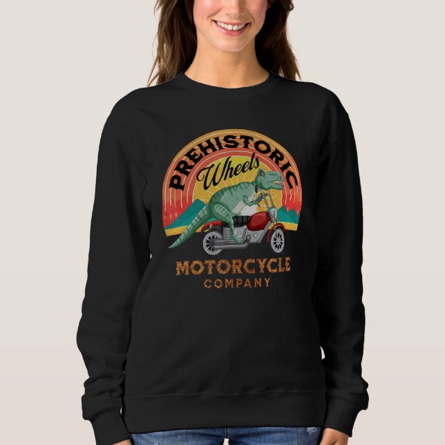 Sweatshirt Moto T-Rex Roues Préhistoriques Com Moto (Devant)