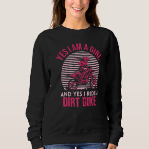 Sweatshirt Motocross Oui Je Suis Une Fille Et Oui Je Marche U