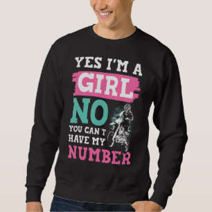 Sweatshirt Motocross Oui Je Suis Une Fille Oui Je Peux Circul