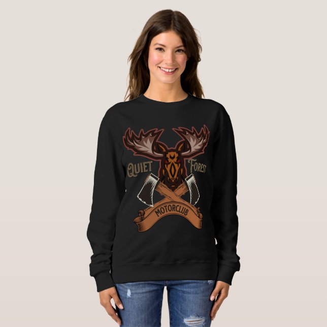 Sweatshirt Motorclub de forêt calme, simple et cool (Devant entier)