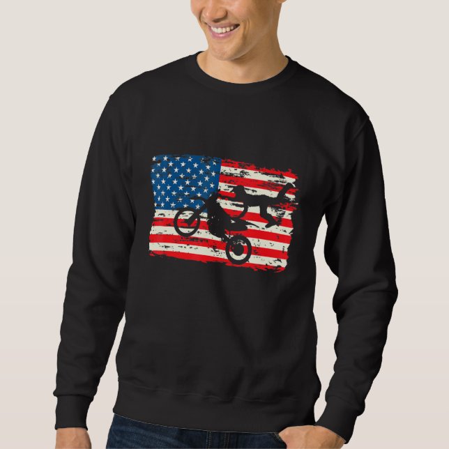 Sweatshirt Motorcycle Proud Biker America Drapeau Patriotique (Devant)