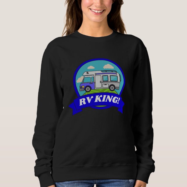 Sweatshirt Motorhome Camping Camper Caravan  &  RV King (Devant)