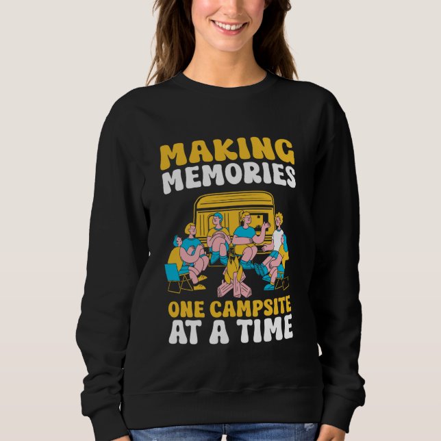 Sweatshirt Motorhome Camping Retro Caravan Rv Trailer Making (Devant)