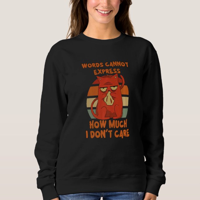 Sweatshirt Mots ne peuvent pas Express Combien je me fiche Ci (Devant)