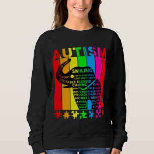 Sweatshirt Mots sensibilisation sur l'autisme Typographie élé