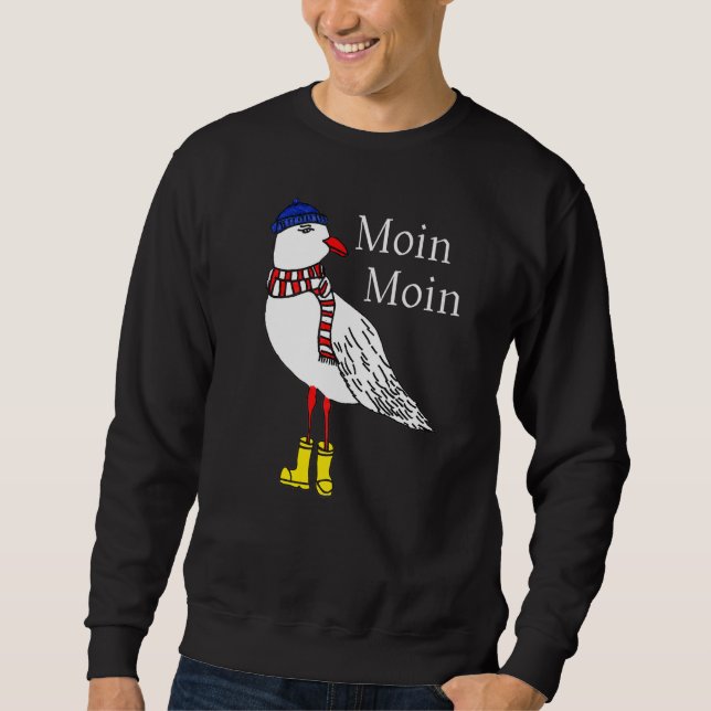 Sweatshirt Mouette Moin Moin Avec Écharpe Casquette Et Bottes (Devant)