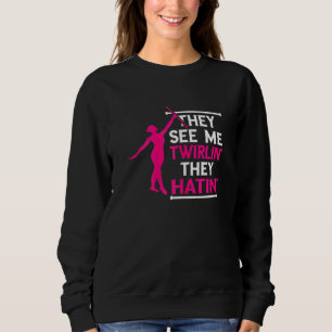 Sweatshirt Moulinet de Bâton Tournoyant Détestant Gymnaste de