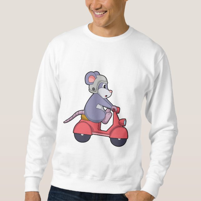 Sweatshirt Mouse as Biker with Scooter.PNG (Devant)