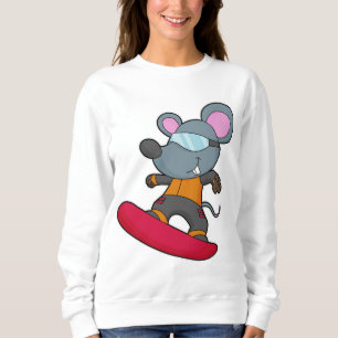 Sweatshirt Mouse as Snowboarder