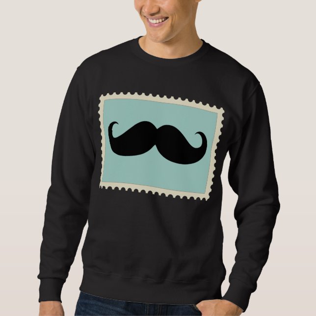 Sweatshirt Moustache noire drôle 2 (Devant)