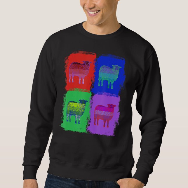 Sweatshirt Mouton mouton coloré Pop Art (Devant)