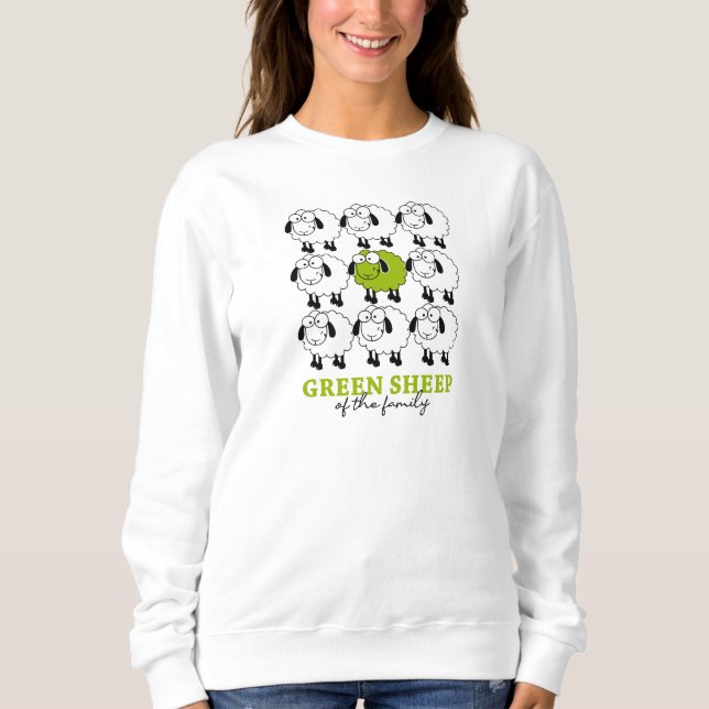 Sweatshirt Mouton vert de la famille, Vegan (Devant)