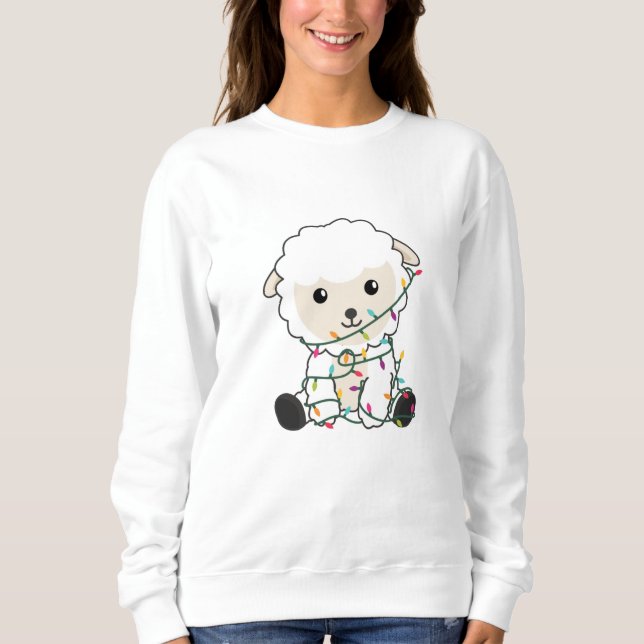 Sweatshirt Moutons Noël Neige Animaux d'hiver Moutons (Devant)