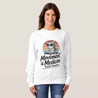 Sweatshirt Movement Is Medicine Cat - Retro Running Cat 