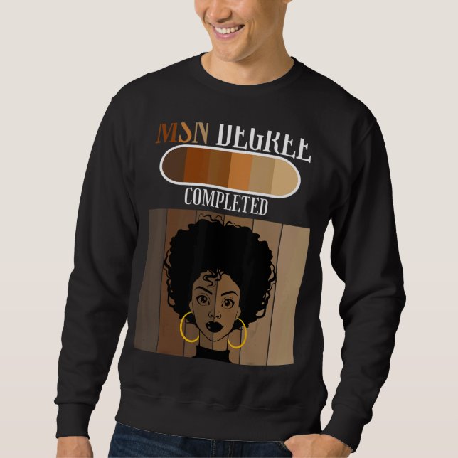 Sweatshirt MSN Nurse Diplômé Diplômé Noir Afro (Devant)