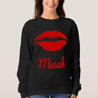 Sweatshirt Muah Baisers En Kissant Le Rouge à Lèvres Pour Fe