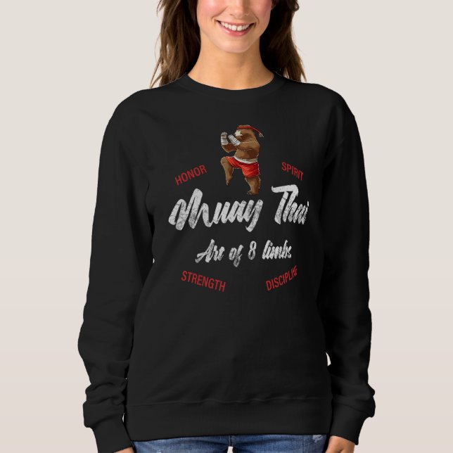 Sweatshirt Muay Thai Bear Boxe thaïlandaise (Devant)