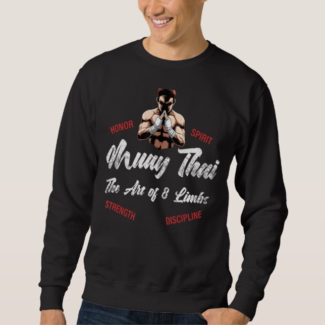 Sweatshirt Muay Thai Fighter Thai Boxing Et Kickboxing (Devant)