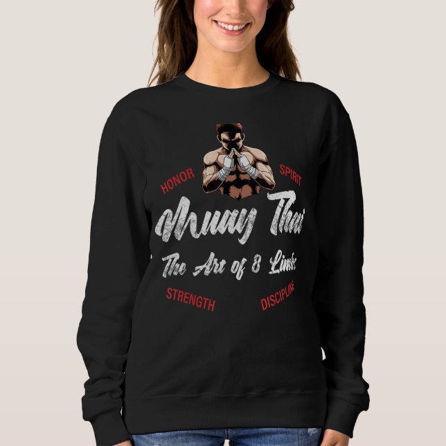 Sweatshirt Muay Thai Fighter Thai Boxing Et Kickboxing (Devant)