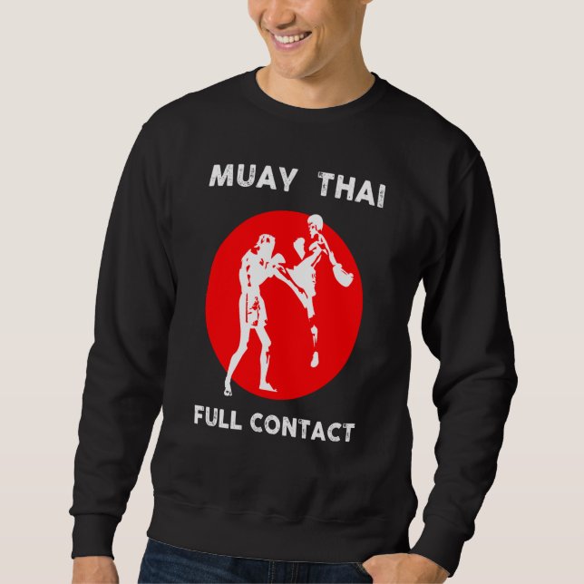 Sweatshirt Muay Thai  Kickboxing Rétro Boxe (Devant)